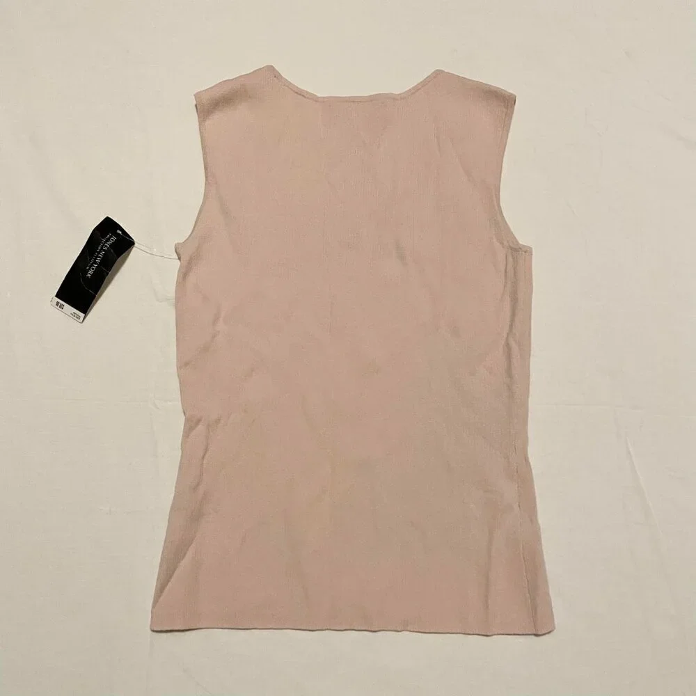 Vtg Jones New York Womens Shirt Top SM Ribbed Platinum Collection Sleeveless - Picture 9 of 14